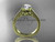 14kt yellow gold diamond unique engagement ring, wedding ring with a "Forever One" Moissanite center stone ADER114