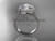 1 carat round lab diamond engagement ring, platinum milgrain halo