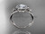 Platinum diamond leaf and vine wedding ring, engagement ring with a "Forever One" Moissanite center stone ADLR89