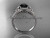 14kt white gold celtic trinity knot wedding ring, engagement ring with a Black Diamond center stone CT7375