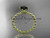 14k yellow gold diamond vine and leaf wedding ring, engagement ring with Black Diamond center stone ADLR34