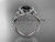 Unique White Gold Classic Wedding Ring, Black Diamond Engagement Ring ADER146