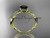14kt yellow gold leaf diamond wedding ring, engagement ring with a Black Diamond center stone ADLR385