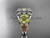 14kt tri color gold diamond floral wedding ring, engagement ring, wedding band ADLR170