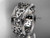14kt white gold celtic trinity knot wedding band, engagement ring CT7513G