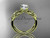 14kt yellow gold celtic trinity knot engagement ring, wedding ring with a "Forever One" Moissanite center stone CT770