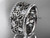 Wide Band Diamond Wedding Rings Platinum Celtic Ring CT7507B