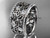 platinum diamond celtic trinity knot wedding band, bridal ring CT7507B