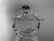 platinum leaf and vine wedding ring, engagement set with a Black Diamond center stone ADLR343S