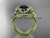 14kt yellow gold diamond unique engagement set, wedding ring, bow ring with a Black Diamond center stone ADER155S