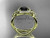 14k yellow gold leaf and flower diamond unique engagement ring, wedding ring with a Black Diamond center stone ADLR374