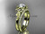 14kt yellow gold diamond unique engagement set, wedding ring with a "Forever One" Moissanite center stone ADER154S