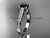 platinum diamond unique engagement ring, wedding ring with a Black Diamond center stone ADER134