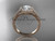 14kt rose gold diamond unique engagement ring, wedding ring ADER104