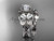 platinum diamond celtic trinity knot wedding ring, butterfly engagement set with a "Forever One" Moissanite center stone CT7136S