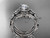 platinum diamond celtic trinity knot wedding ring, butterfly engagement set with a "Forever One" Moissanite center stone CT7136S