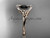 14kt rose gold diamond celtic trinity knot wedding ring, engagement ring with a Black Diamond center stone CT7166