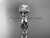 platinum diamond celtic trinity knot wedding ring, engagement ring with a "Forever One" Moissanite center stone CT7289