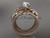 Beautiful Floral Wedding Ring Set, 14kt Rose Gold Leaf and Vine Engagement Ring ADLR253S