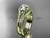Crafted Moissanite Celtic Wedding Set, 14kt Yellow Gold Trinity Bridal Ring CT7108S