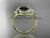 14kt yellow gold diamond unique engagement ring,wedding ring with a Black Diamond center stone ADLR201
