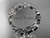 14kt white gold diamond flower, leaf and vine wedding ring, engagement ring,wedding band ADLR161B