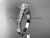Platinum diamond unique engagement ring, wedding ring with a "Forever One" Moissanite center stone ADER134