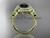14kt yellow gold diamond floral wedding ring, engagement ring with a Black Diamond center stone ADLR133