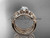 Luxury Double Band Diamond Engagement Ring, 14kt Rose Gold Leaf "Forever One" Moissanite Wedding Ring ADLR68S