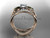 Unique 14kt rose gold diamond tulip flower, wedding set, leaf and vine engagement set ADLR226