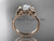 14kt rose gold diamond unique engagement ring, butterfly ring, wedding ring ADLR514