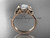 14kt rose gold diamond unique engagement ring, butterfly ring, wedding ring ADLR514
