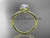 14kt yellow gold diamond floral wedding ring, engagement ring with a "Forever One" Moissanite center stone ADLR92