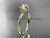 14kt yellow gold diamond floral wedding ring, engagement ring with a "Forever One" Moissanite center stone ADLR92