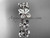 14kt white gold diamond floral butterfly wedding ring, engagement ring, wedding band ADLR139B