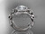 14k white gold diamond unique engagement ring set with a "Forever One" Moissanite center stone