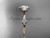 14k rose gold diamond vine wedding ring, engagement ring with "Forever One" Moissanite center stone ADLR21A