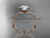 14k rose gold diamond vine wedding ring, engagement ring with "Forever One" Moissanite center stone ADLR21A
