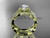 14kt yellow gold diamond celtic trinity knot wedding ring, engagement ring with a "Forever One" Moissanite center stone CT7515
