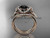 14kt rose gold diamond unique engagement set, wedding ring, bow ring with a Black Diamond center stone ADER155S 14kt rose gold diamond unique engagement set, wedding ring, bow ring with a Black Diamond center stone ADER155S