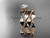 14k rose gold leaf and vine engagement ring, wedding set ADLR258S