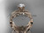 14k rose gold leaf and vine engagement ring, wedding set ADLR258S