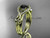 14kt yellow gold celtic trinity knot engagement ring ,diamond wedding ring with Black Diamond center stone CT785