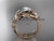 14kt rose gold leaf and vine wedding ring, engagement set ADLR273S