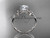 platinum flower diamond  wedding ring, engagement ring with a "Forever One" Moissanite center stone ADLR388