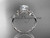 platinum flower diamond wedding ring, engagement ring with a "Forever One" Moissanite center stone ADLR388