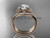 Gorgeous Diamond Engagement Ring Set, 14kt Rose Gold Celtic Trinity Knot Wedding Set CT7108S