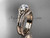 Gorgeous Diamond Engagement Ring Set, 14kt Rose Gold Celtic Trinity Knot Wedding Set CT7108S