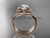 Gorgeous Diamond Engagement Ring Set, 14kt Rose Gold Celtic Trinity Knot Wedding Set CT7108S