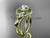 Unique 14kt yellow gold diamond leaf and vine wedding ring, engagement ring with a "Forever One" Moissanite center stone ADLR244